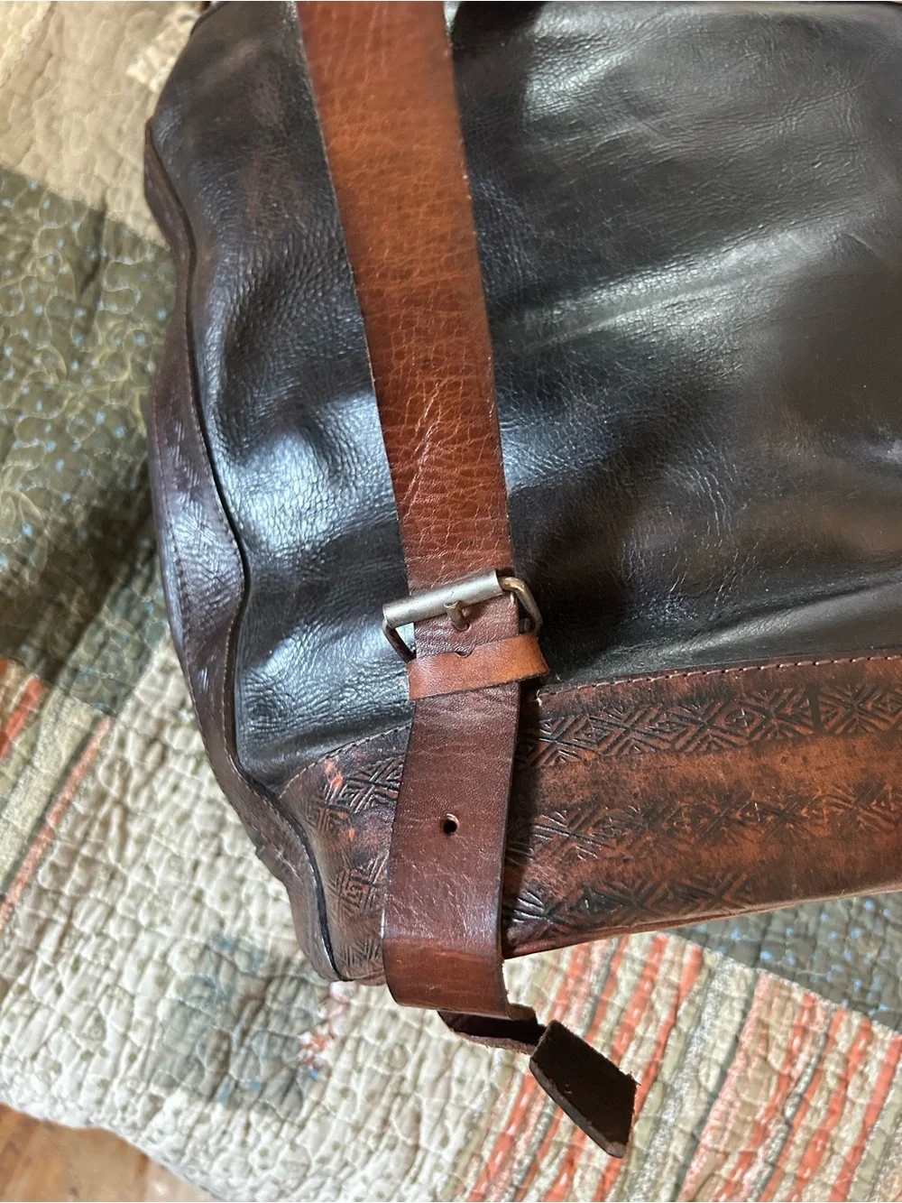 Genuine leather full size backpack